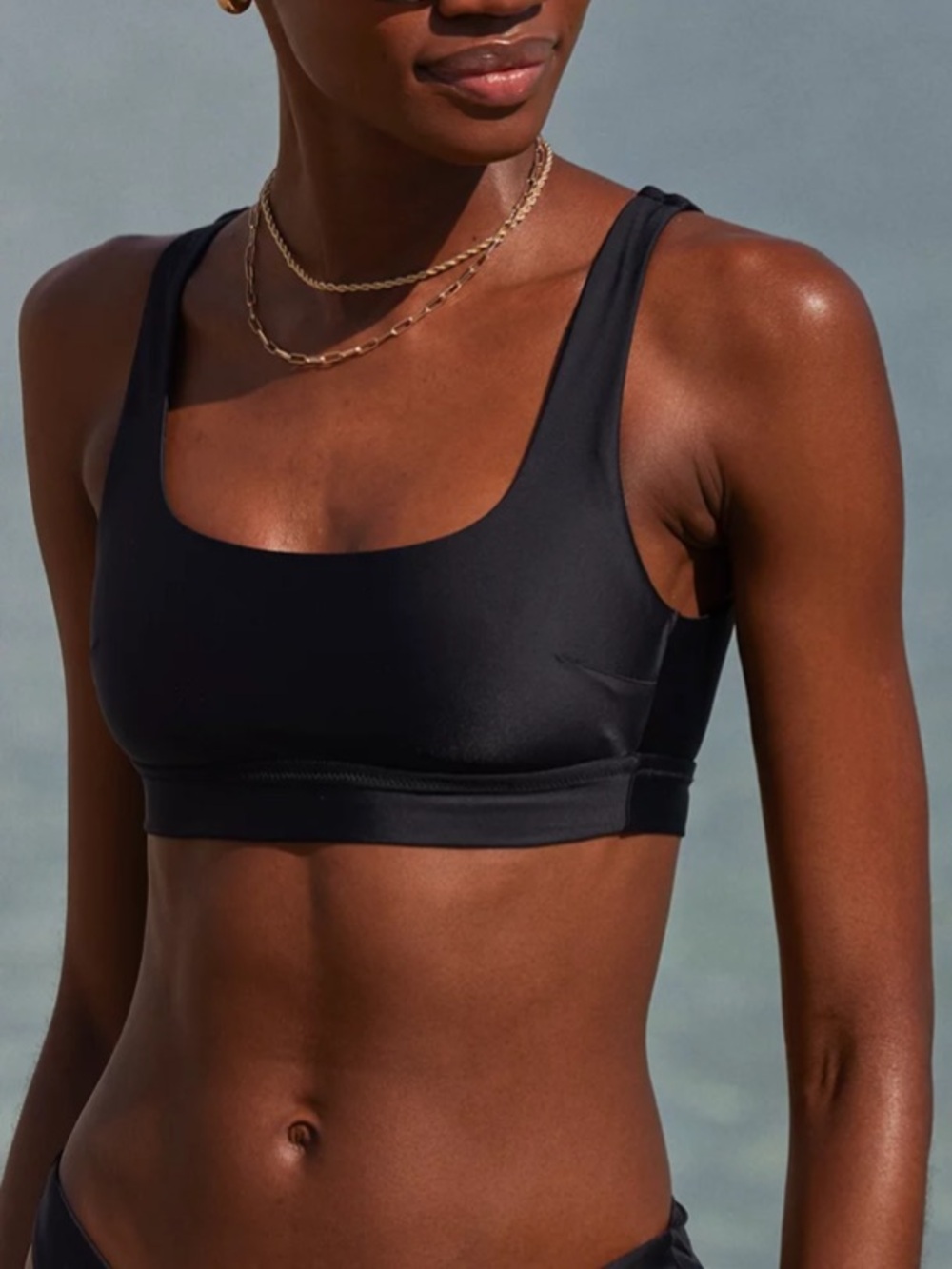 Offline Aerie banded 
wide strap bikini top peach size L